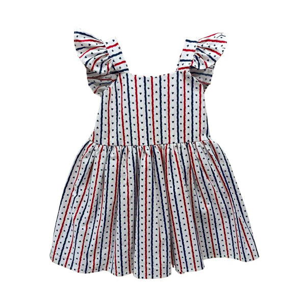 Vestido rayas azul-rojo